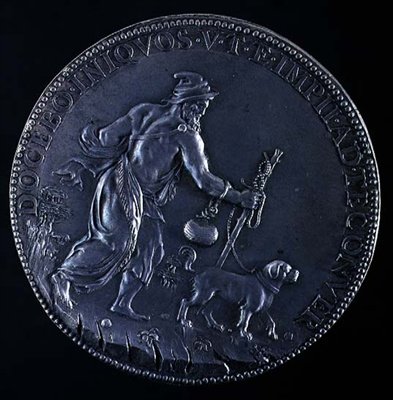 Reverse of Medallion Depicting Michelangelo Buonarroti by Leone Leoni